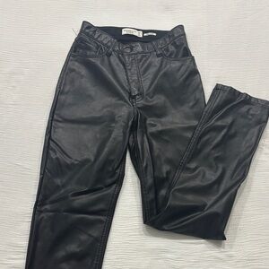 Black Faux Leather Pants